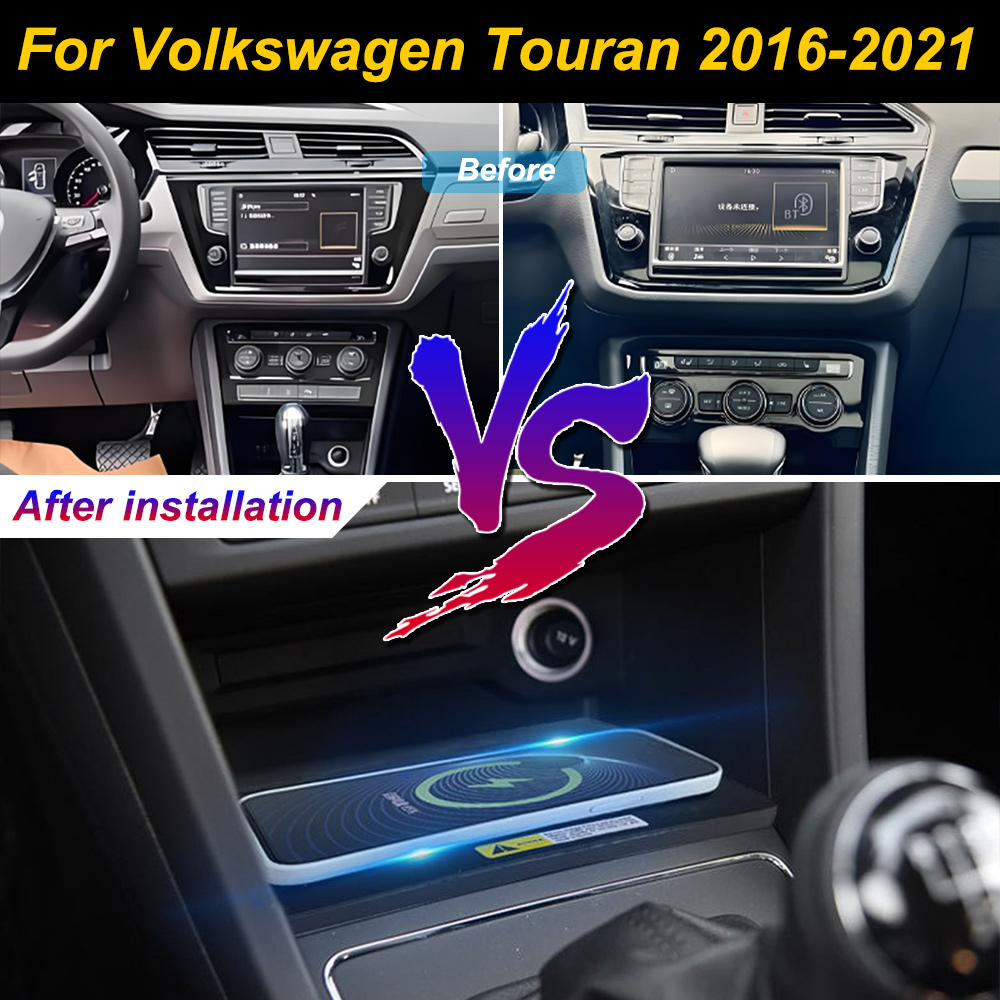 2 Din for Volkswagen Touran 20 - Wireless Car Charger Mount Fast Charging ulasan dan harga
