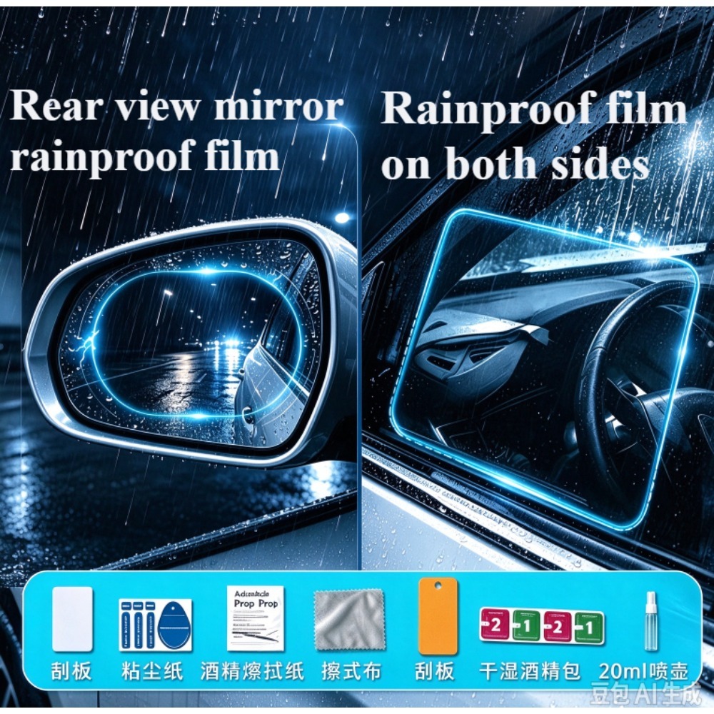 4pcs Anti Fog Film Glare Rainp - Anti Glare Car Rearview Mirror Film ulasan dan harga