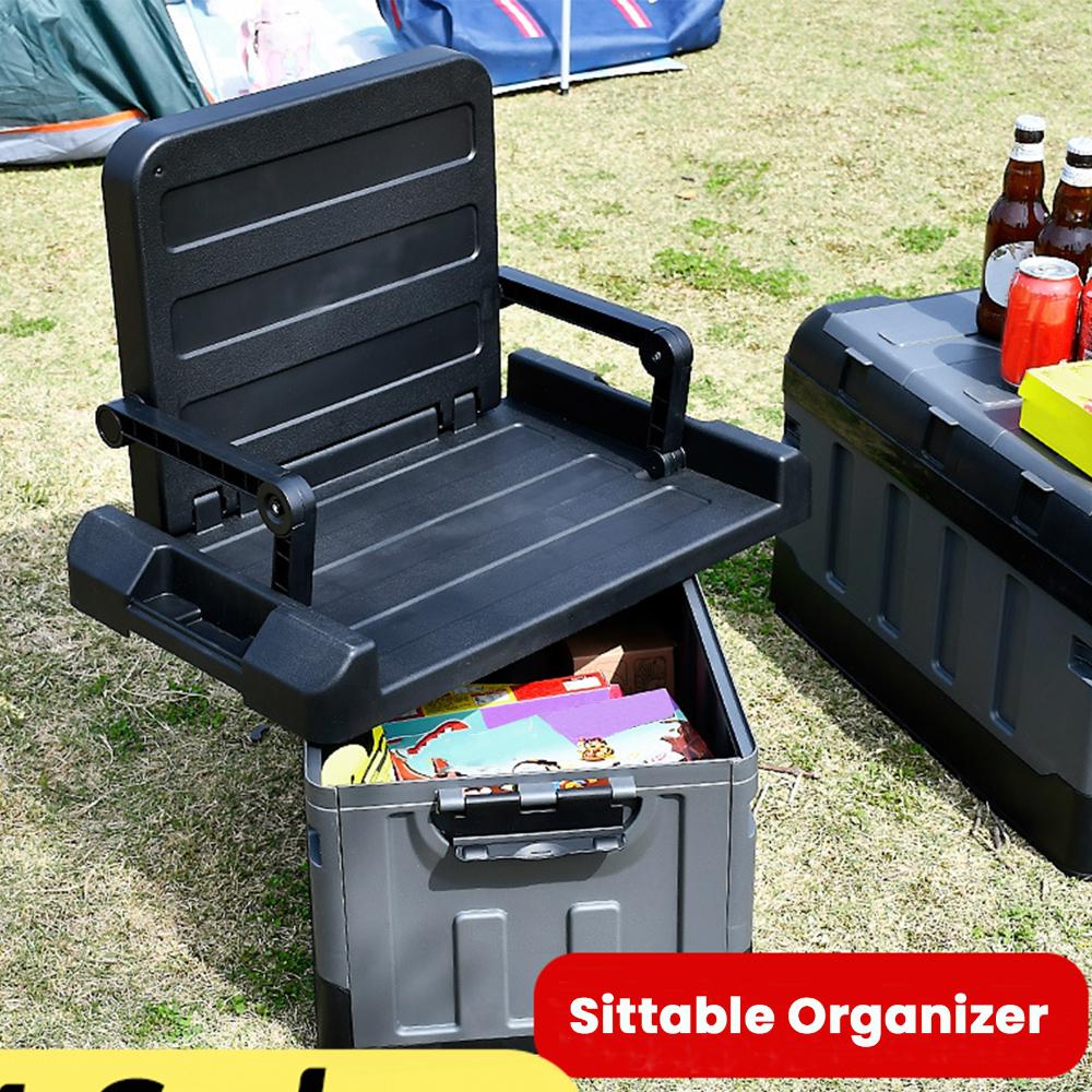 60L Trunk Organizer Large Camp - Car Trunk Organizer Foldable Storage Box ulasan dan harga